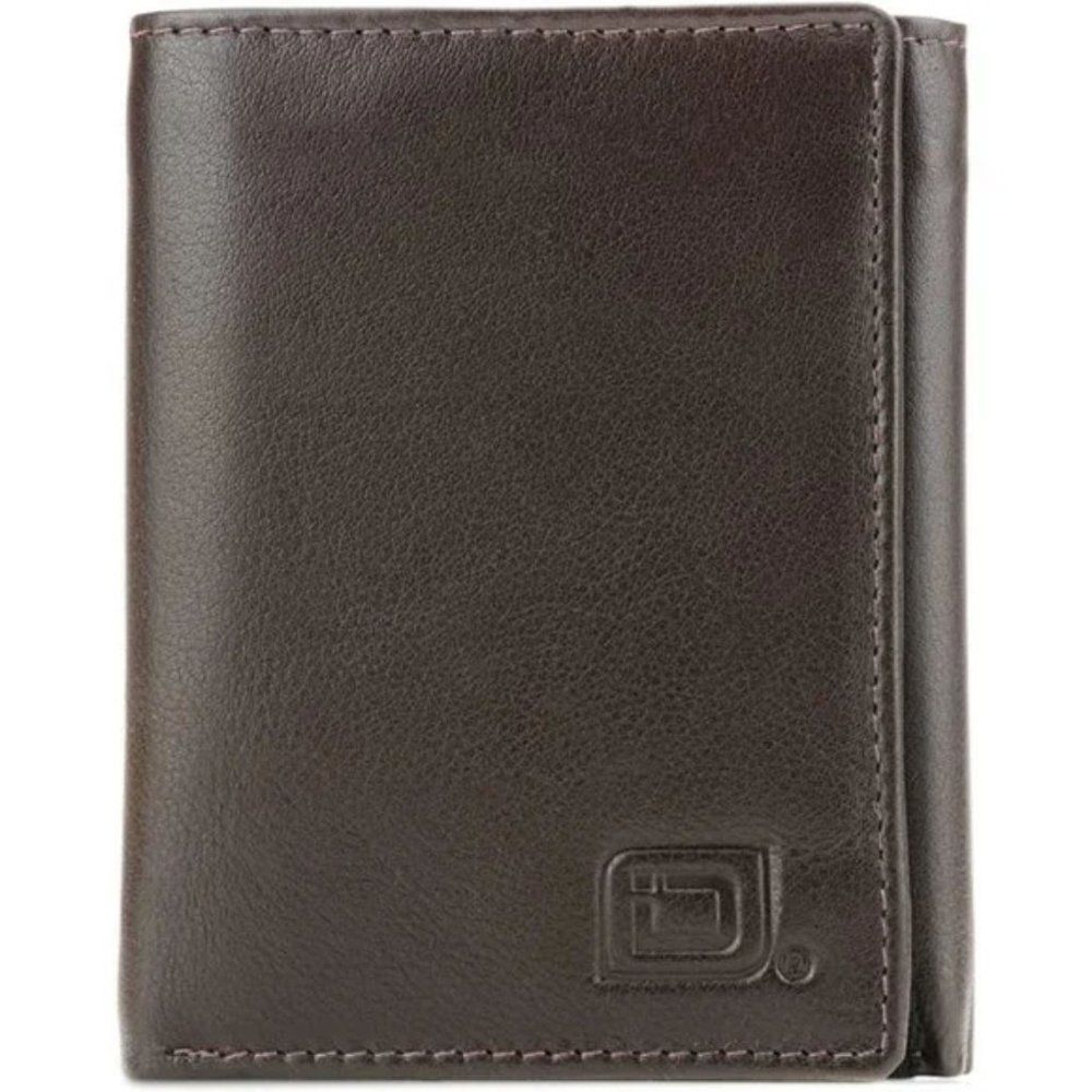 New 𝅺Leather Trifold Wallets for Men - RFID Blocking, Dark Brown